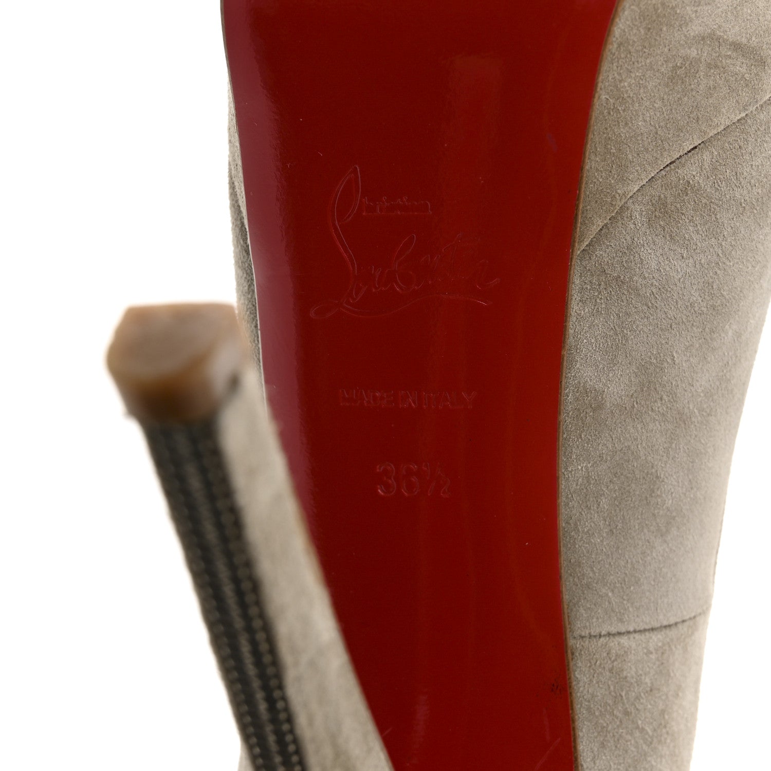 Christian Louboutin Suede Bianca Back Zip 140 Pumps 36.5 Grey 8 of 11