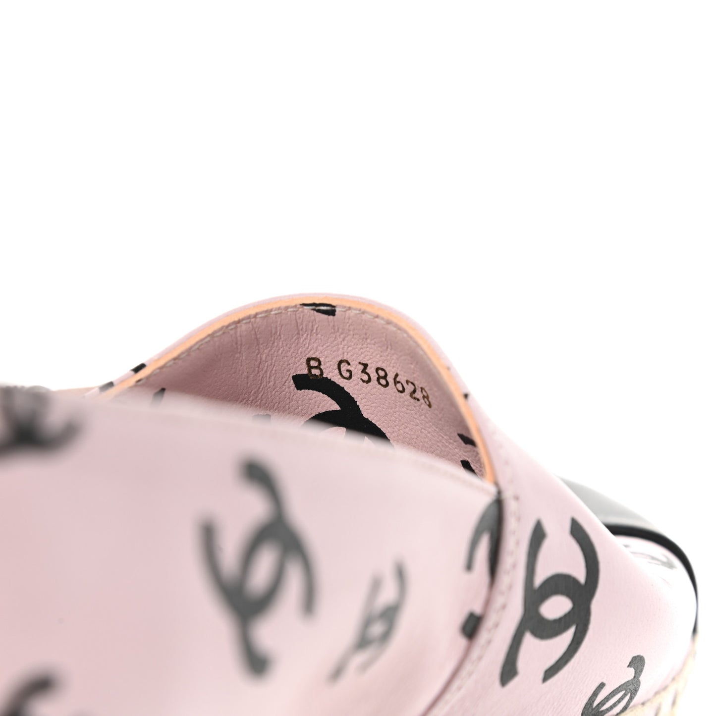 Lambskin Printed CC Espadrilles 37 Light Pink Black