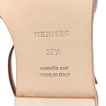 Hermes Denim Santorini Sandals 37.5 Bleu Clair 7 of 9