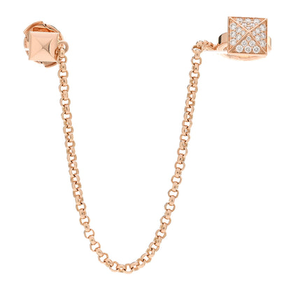 Hermes 18K Rose Gold Diamond Clou d'H Left Climber Earring 1 of 5