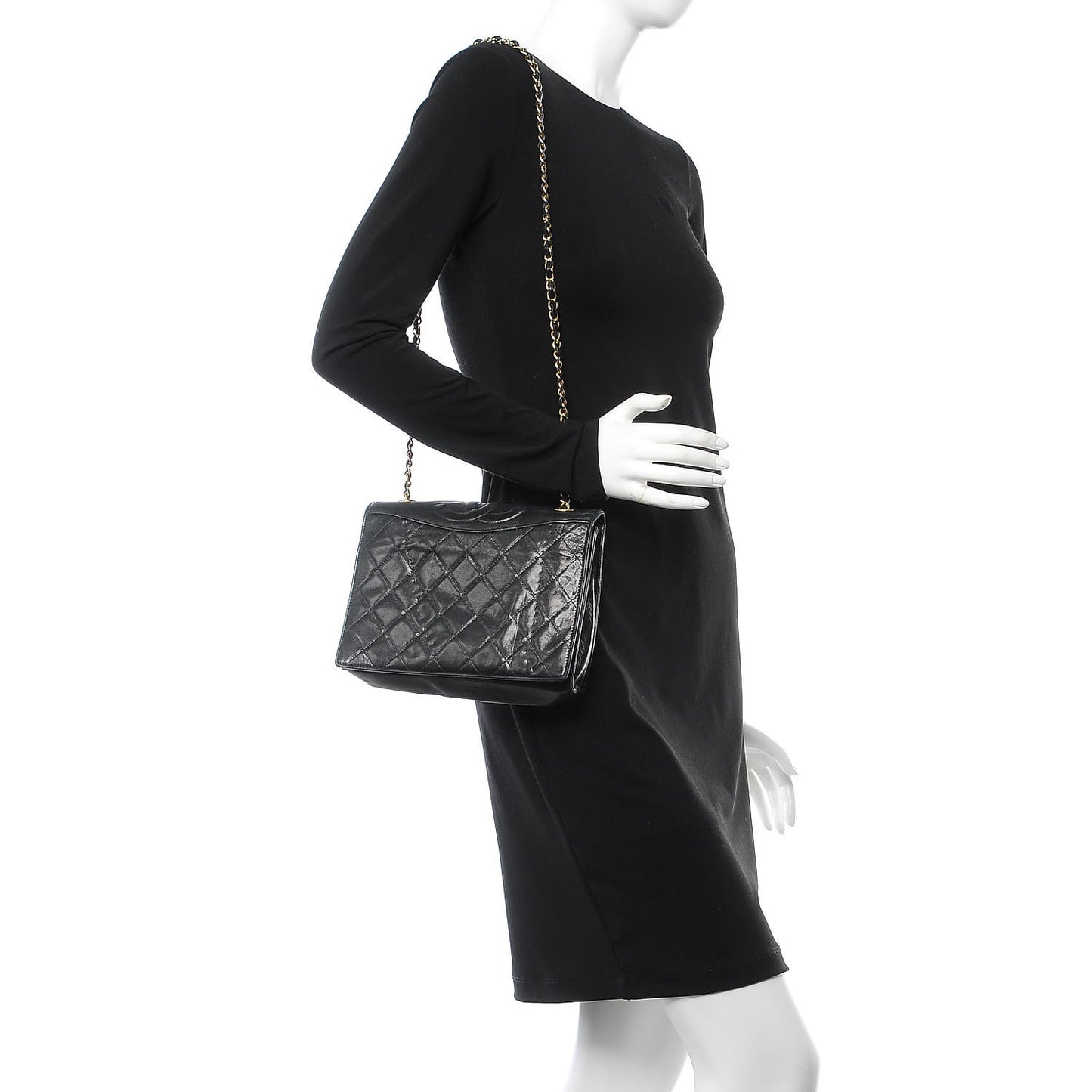 Lambskin Quilted Small Single Flap Black