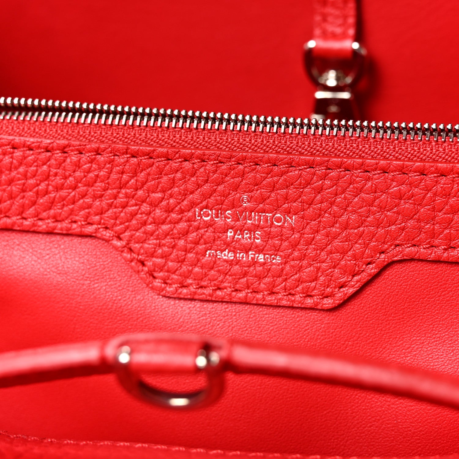 Louis Vuitton Taurillon Capucines MM Coquelicot 6 of 9