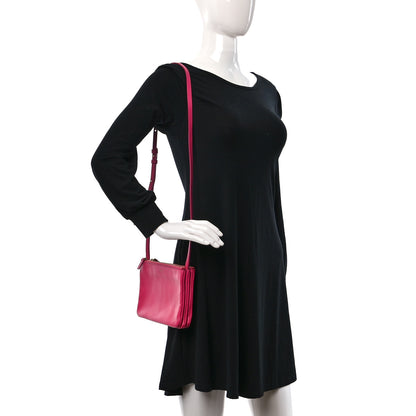 Celine Lambskin Small Trio Crossbody Bag Fuchsia 2 of 9