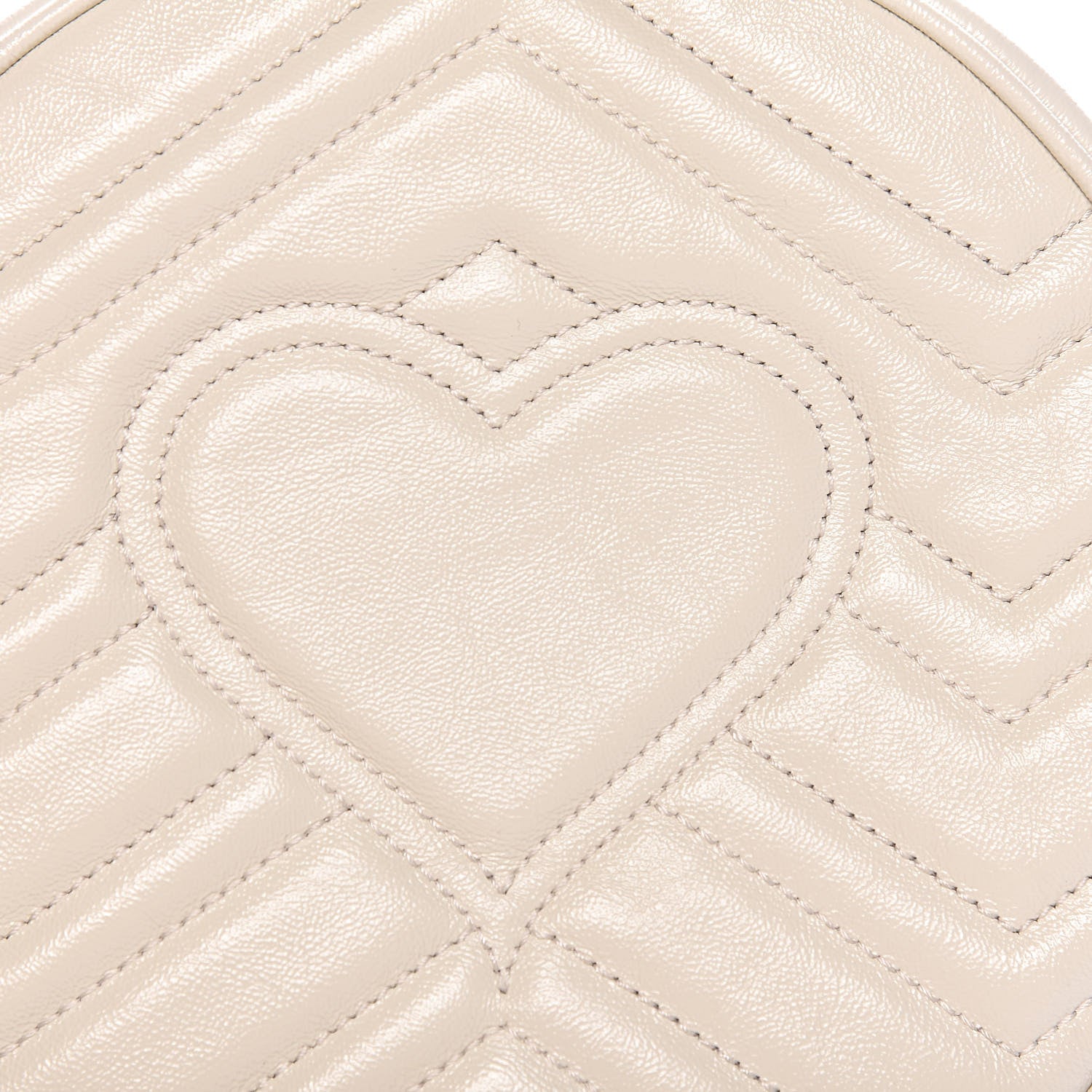 Gucci Calfskin Matelasse Mini GG Marmont Round Shoulder Bag White 11 of 11