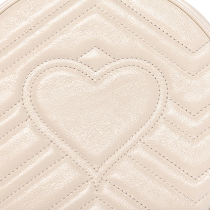 Gucci Calfskin Matelasse Mini GG Marmont Round Shoulder Bag White 11 of 11