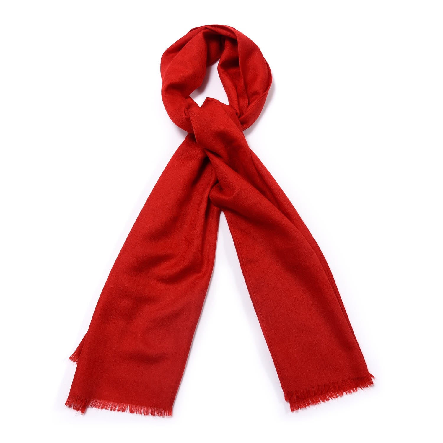 Gucci Cashmere GG Monogram Gem Lux Scarf Flame 1 of 5