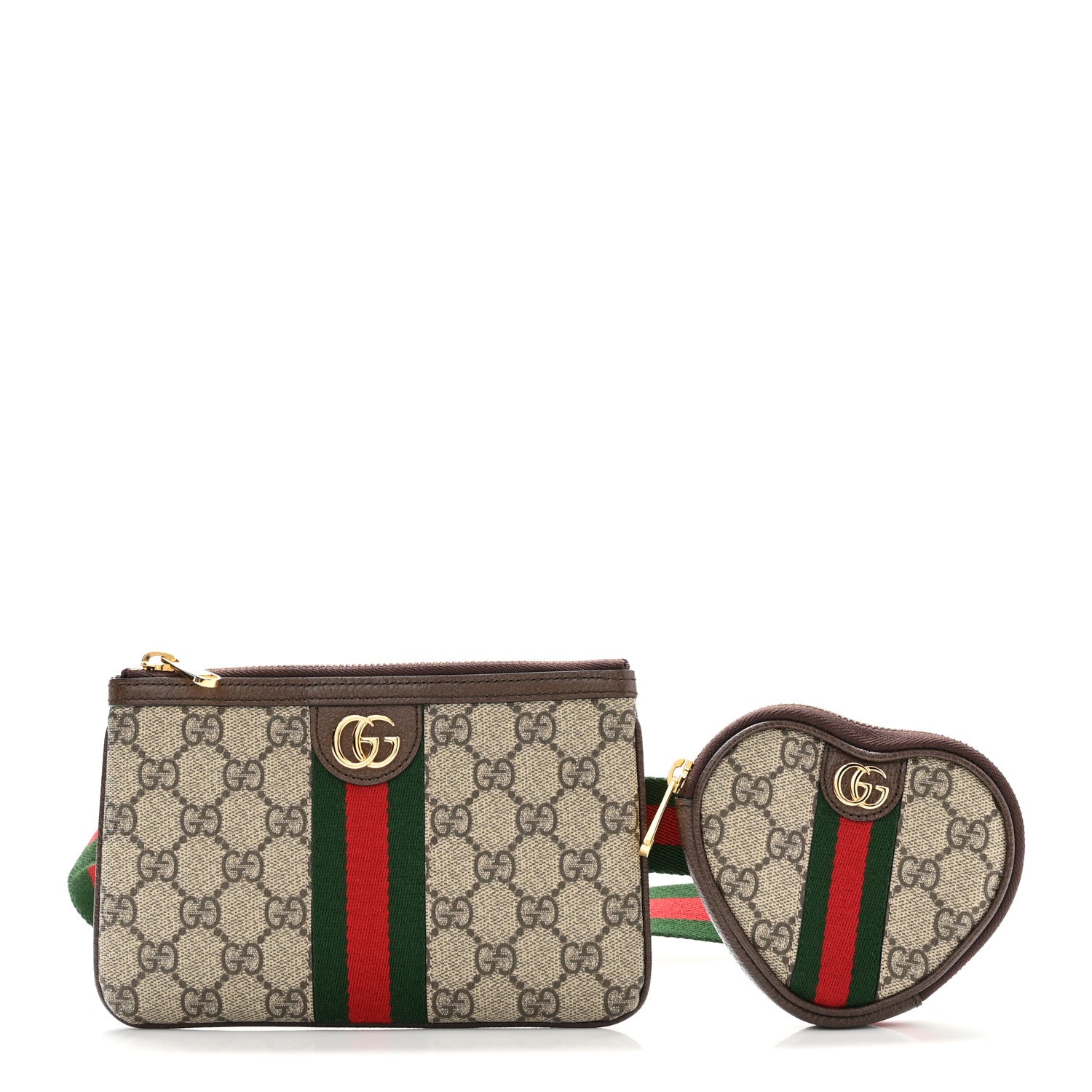 Gucci GG Supreme Monogram Web Ophidia Utility Belt Bag 75 30 Beige Ebony New Acero 1 of 11