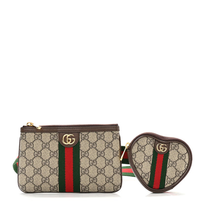 Gucci GG Supreme Monogram Web Ophidia Utility Belt Bag 75 30 Beige Ebony New Acero 1 of 11