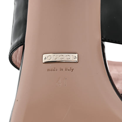 Gucci Patent Horsebit Thong Sandals 41 Black 7 of 7