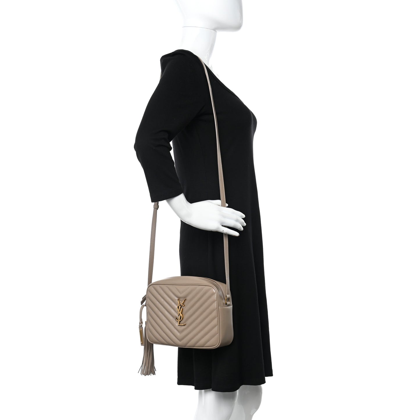 Calfskin Matelasse Monogram Lou Camera Bag Dark Beige