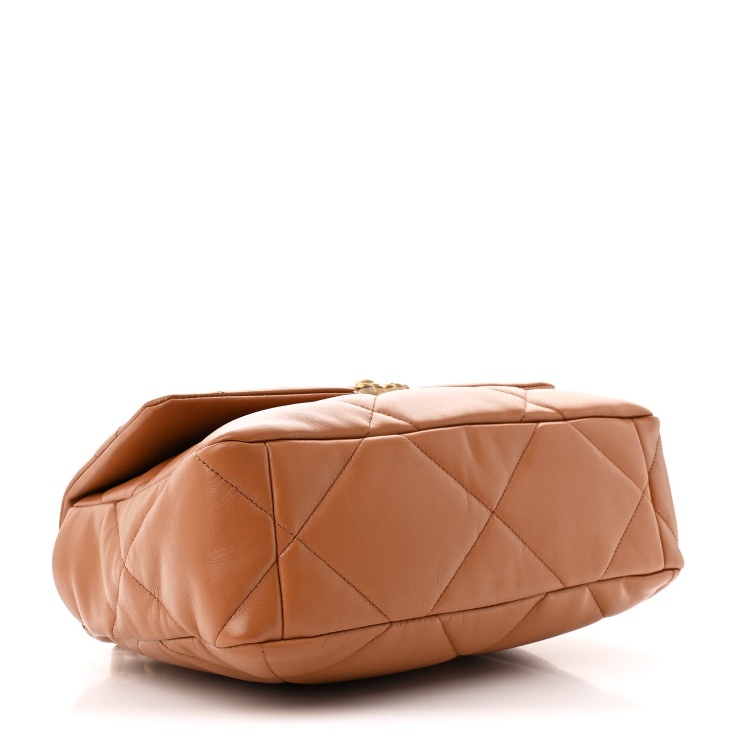 Lambskin Quilted Large Chanel 19 Flap Brown