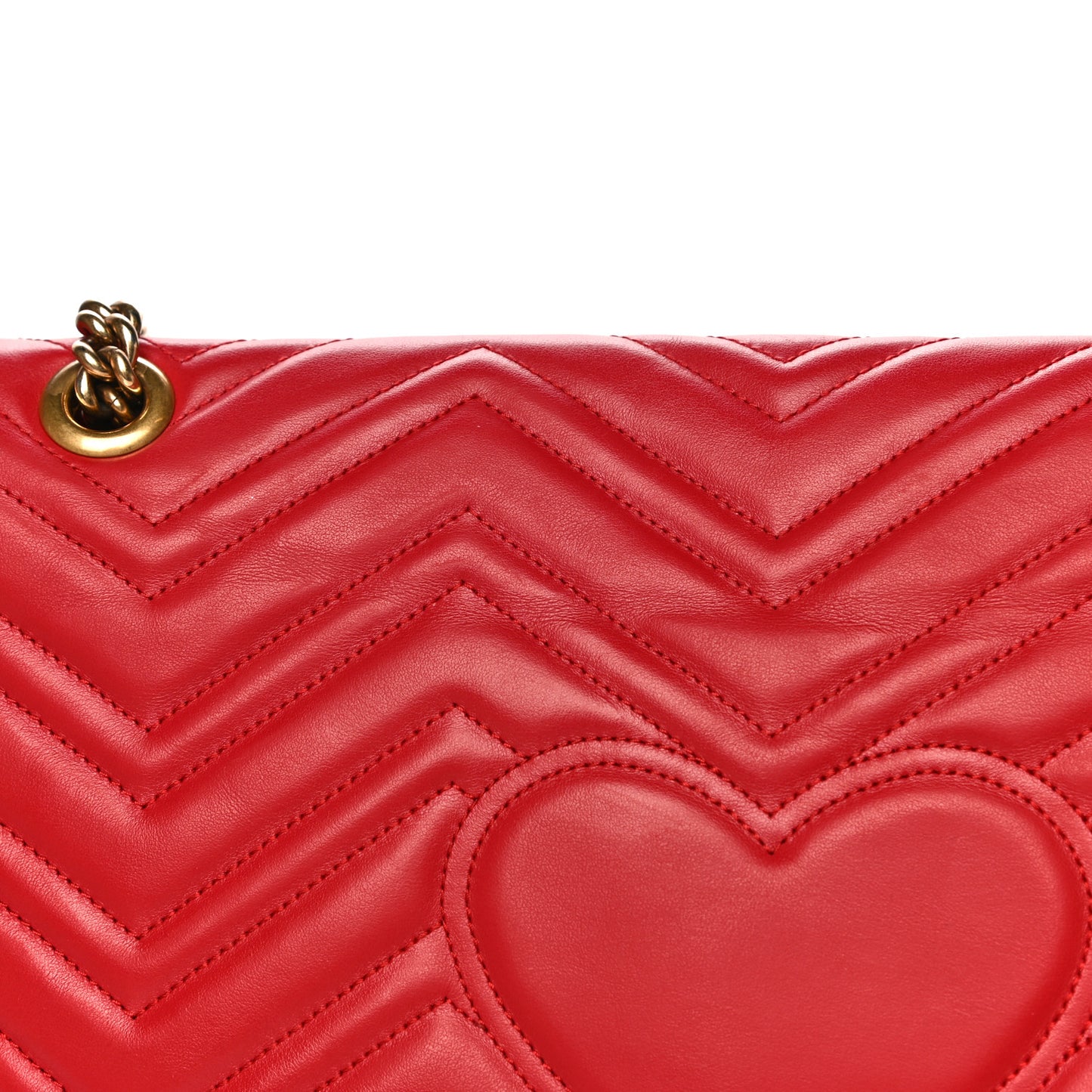 Calfskin Matelasse Large GG Marmont Shoulder Bag Hibiscus Red