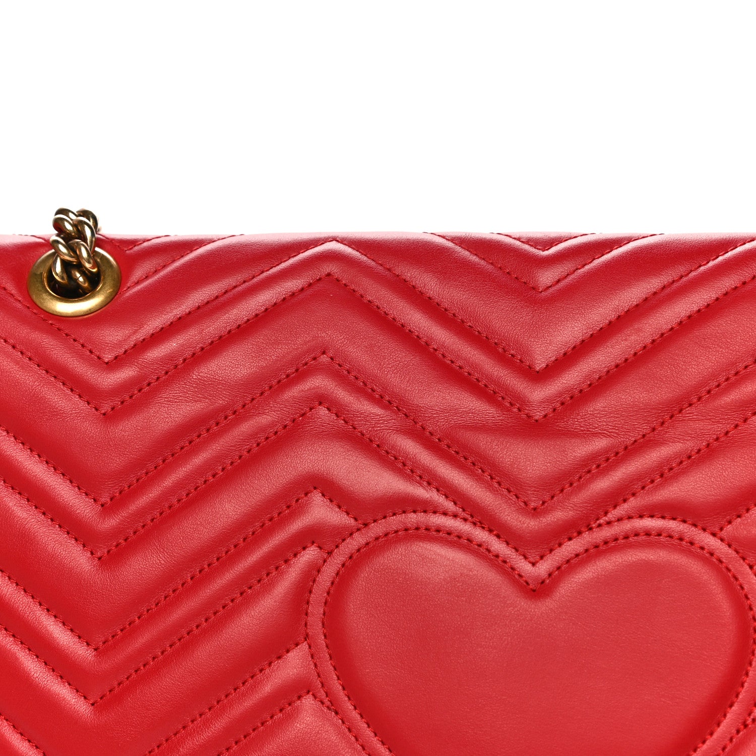 Gucci Calfskin Matelasse Large GG Marmont Shoulder Bag Hibiscus Red 17 of 19