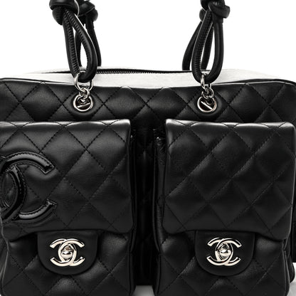 Chanel Calfskin Quilted Large Cambon Multipocket Reporter Black 8 of 10