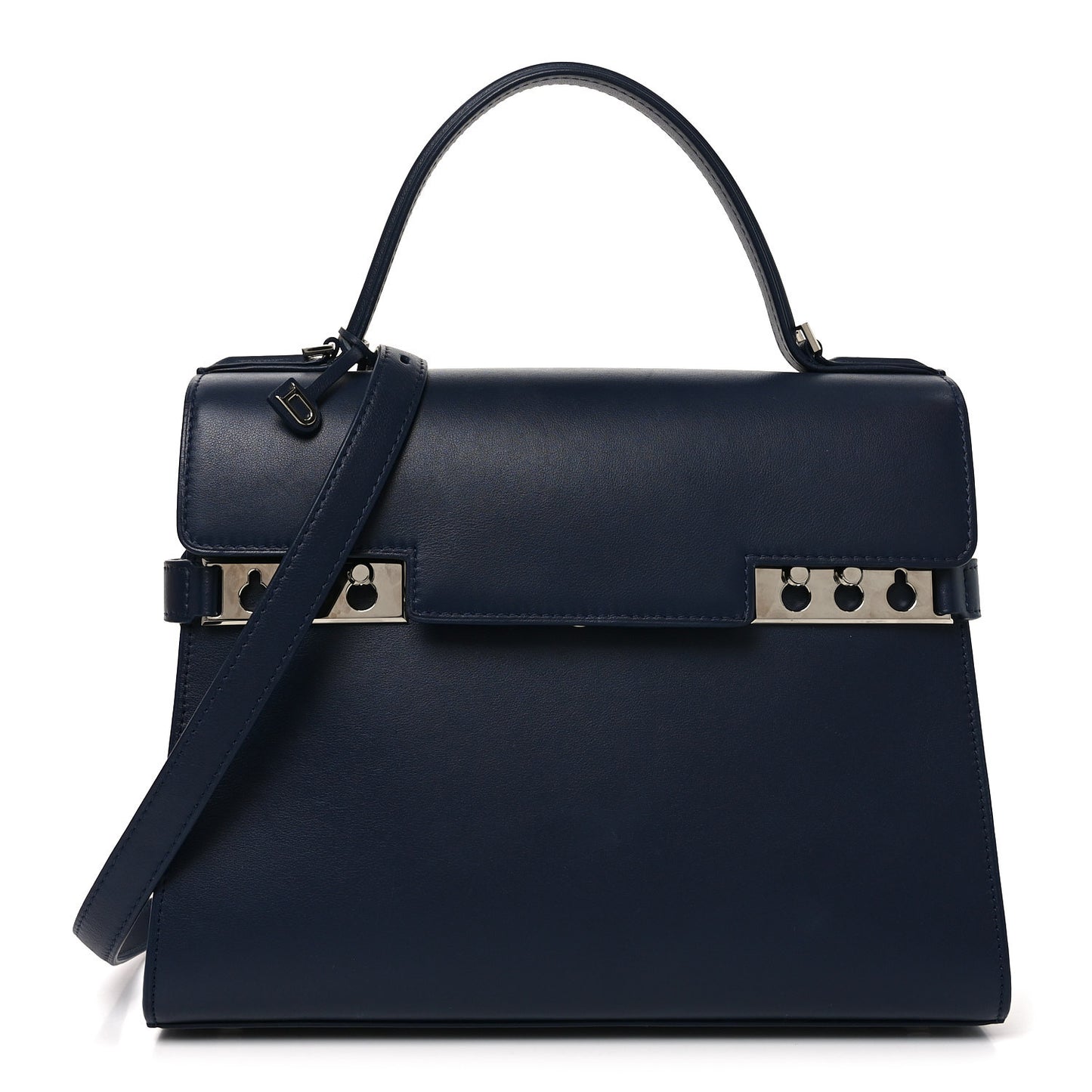 Calfskin MM Tempete Satchel Navy