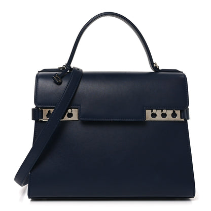 Delvaux Calfskin MM Tempete Satchel Navy 1 of 9