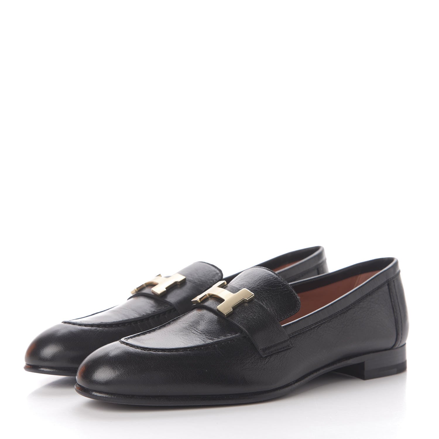Hermes Goatskin Paris Loafers 36.5 Black 2 of 11