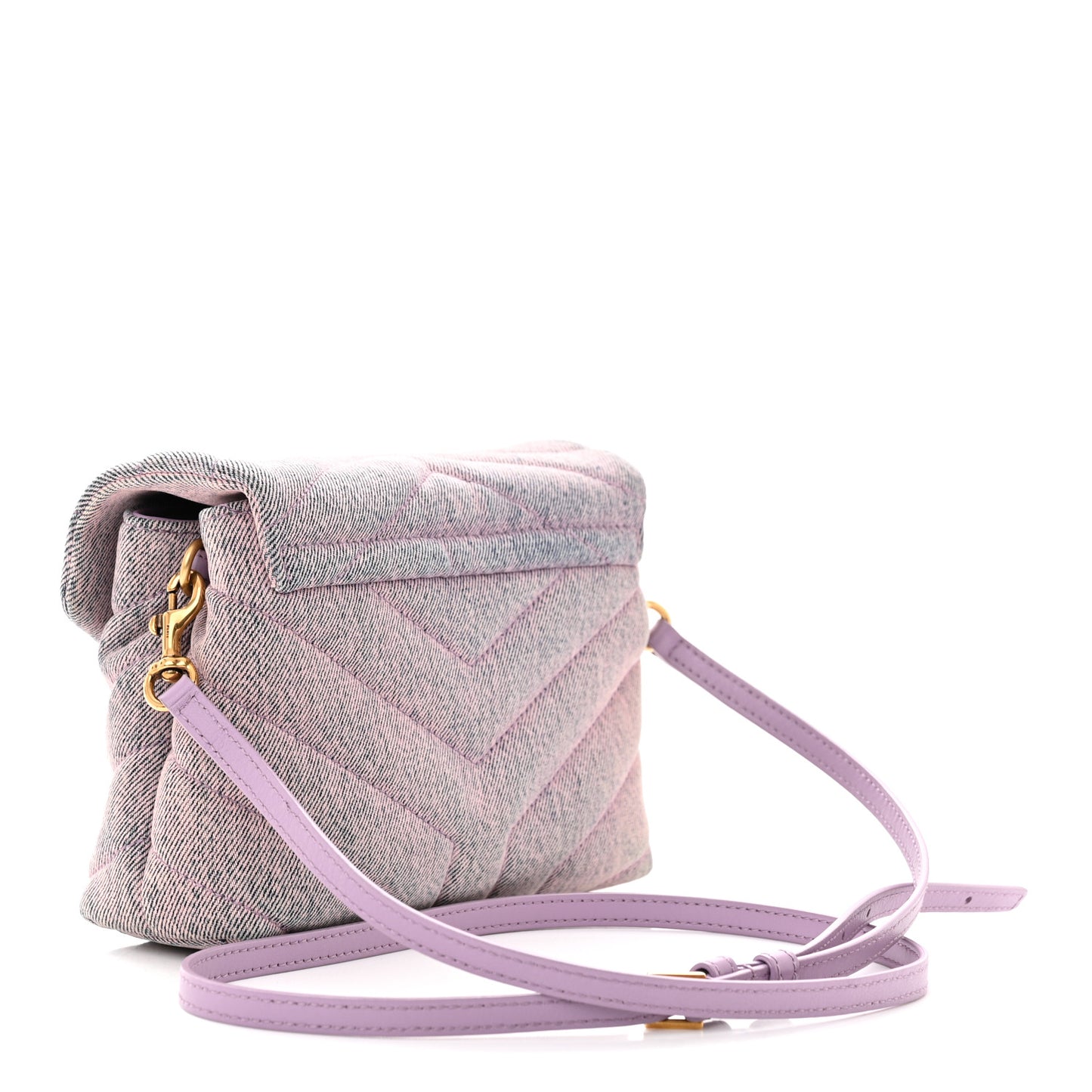 Denim Y Quilted Monogram Toy Loulou Crossbody Bag Bleached Lilac