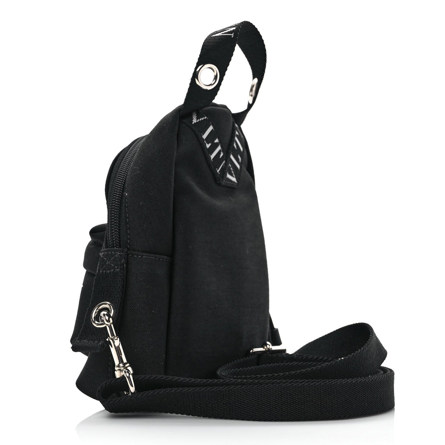 Valentino Garavani Nylon VLTN Print Mini Backpack Black White 3 of 8