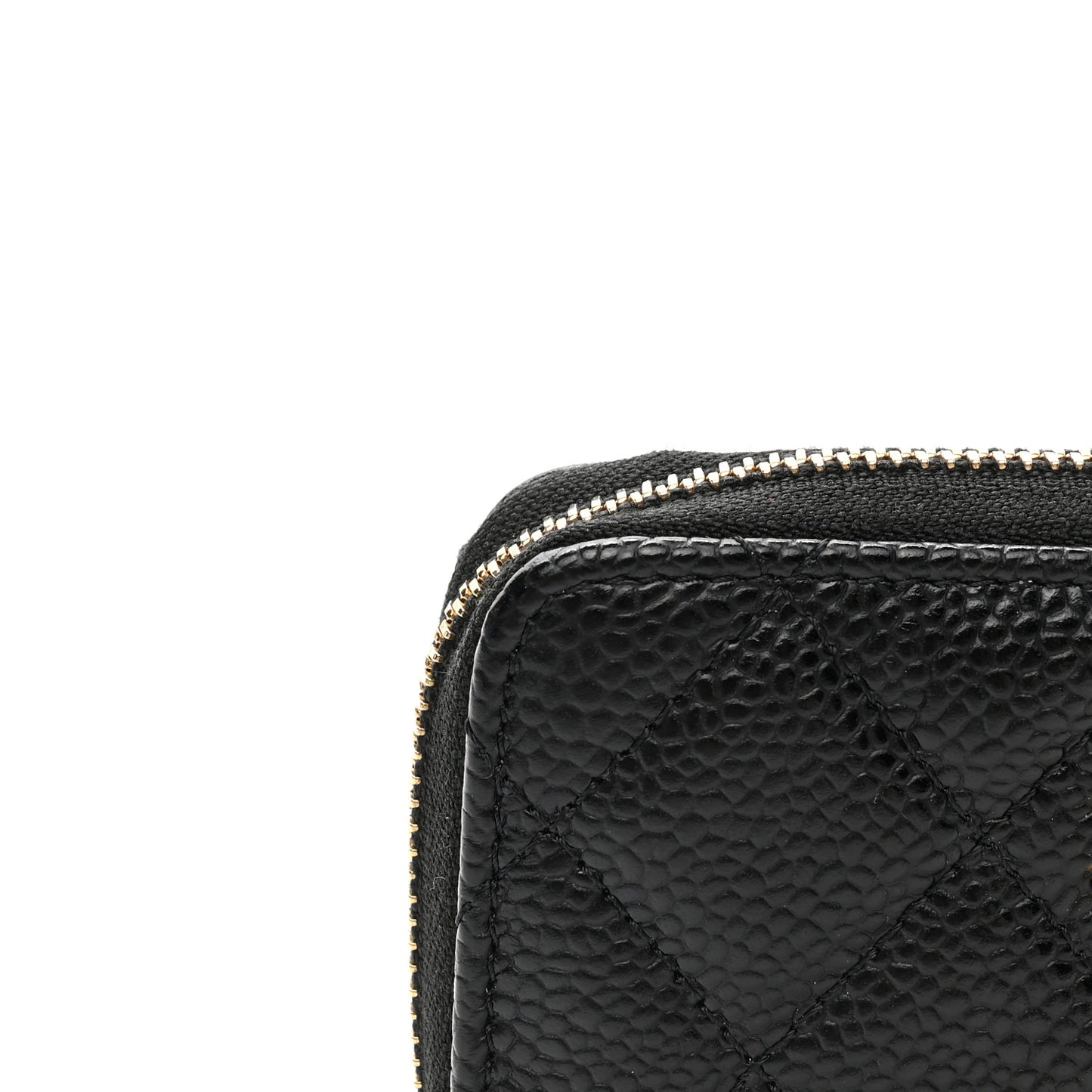 Caviar Quilted Zip Coin Purse Black