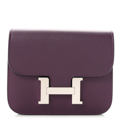 Hermes Evercolor Constance Slim Wallet Cassis 1 of 9