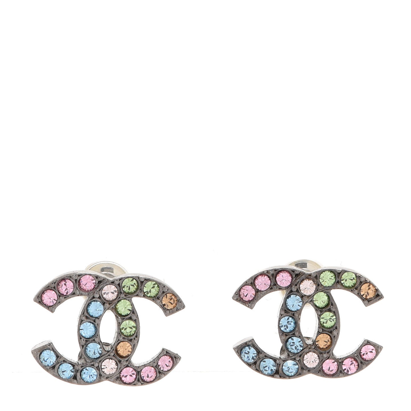 Ruthenium Crystal CC Earrings Multicolor