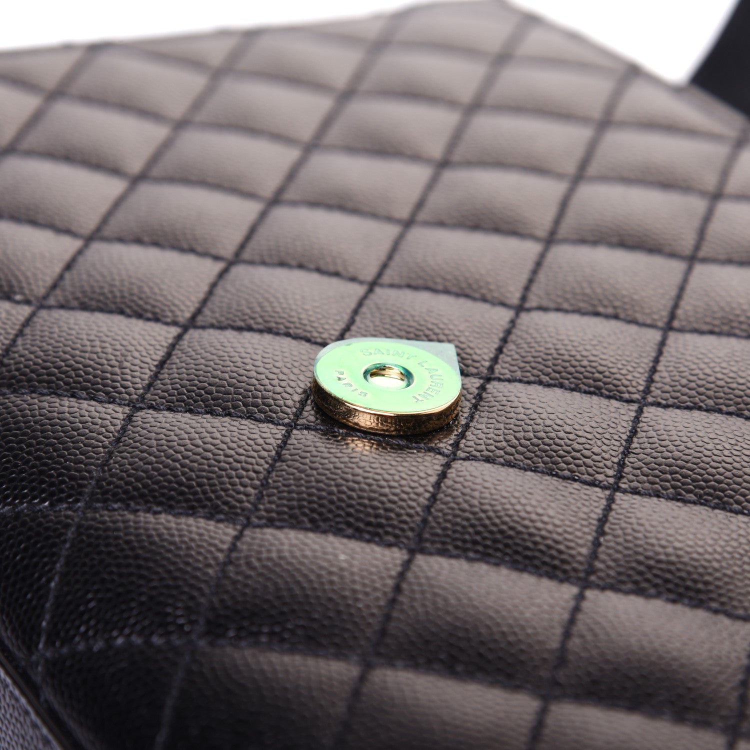 Saint Laurent Grain De Poudre Textured Mixed Matelasse Triquilt Medium Monogram Satchel Black 10 of 12
