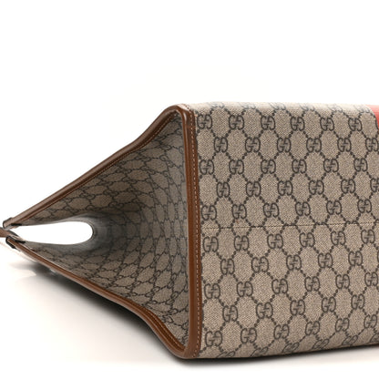 Gucci GG Supreme Monogram Fake/Not Large Retro Interlocking G Tote Bag Beige Brown Sugar 9 of 10