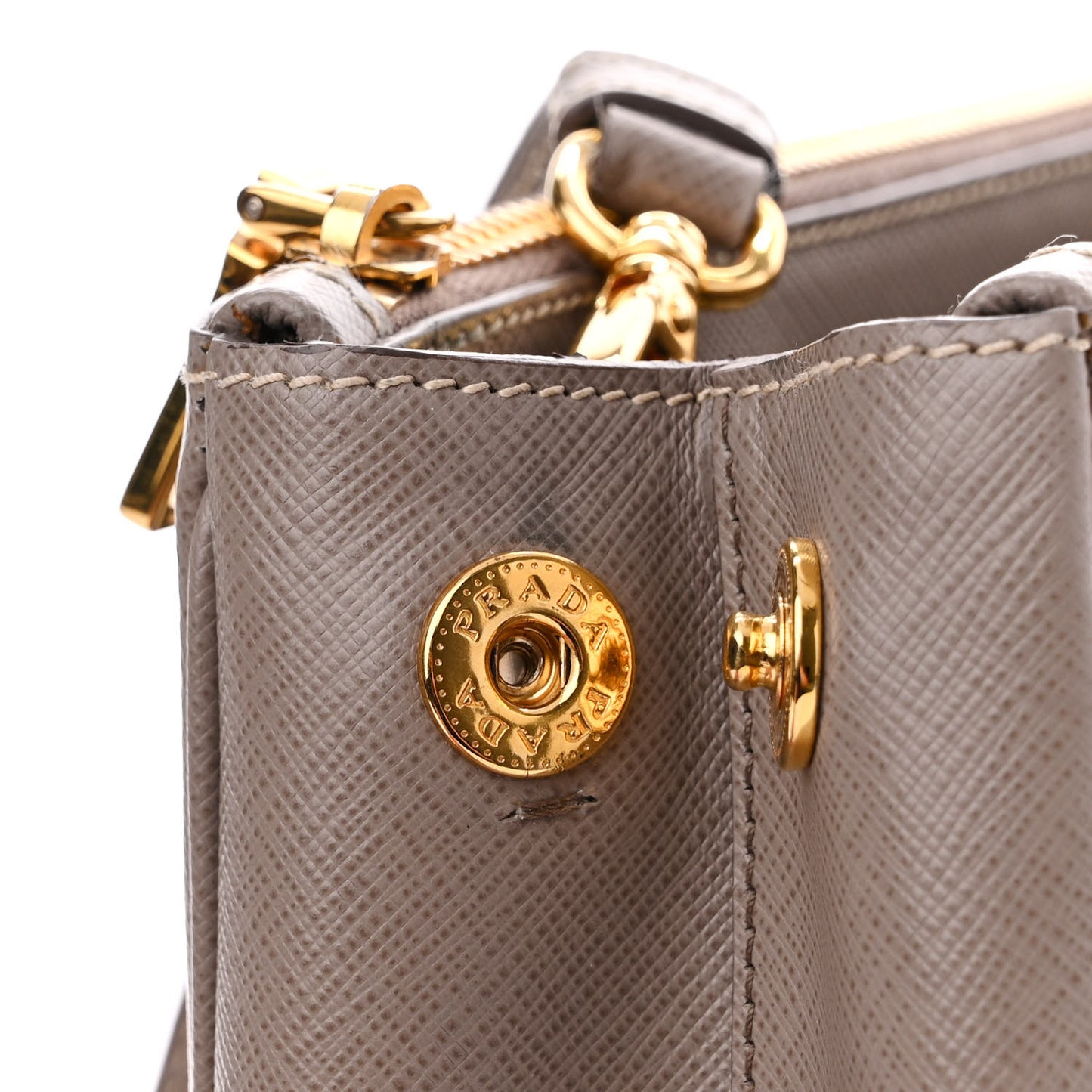 Saffiano Small Galleria Double Zip Tote Argilla