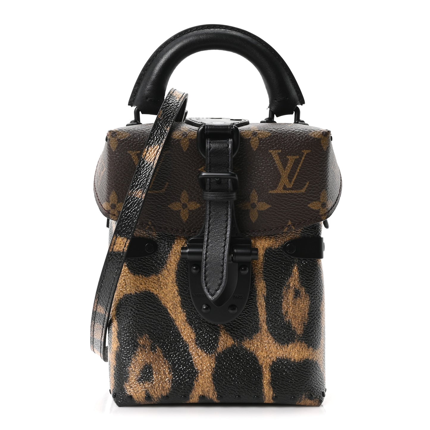 Monogram Wild Animal Print Camera Box Black