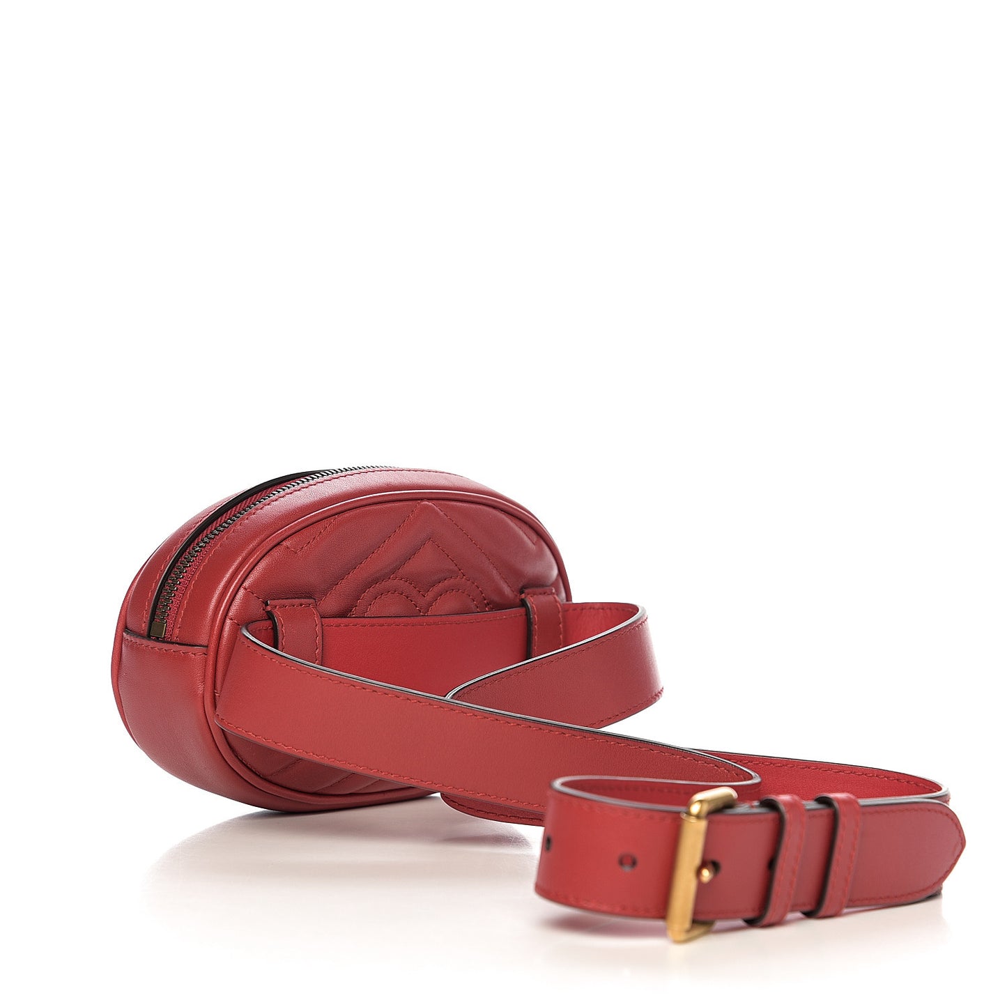 Calfskin Matelasse GG Marmont Belt Bag 95 38 Hibiscus Red
