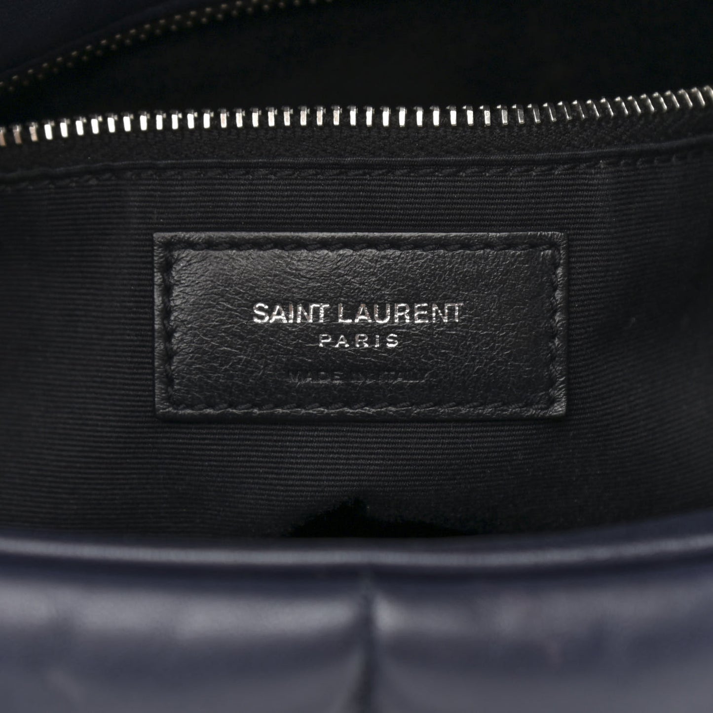 Lambskin Quilted Medium Loulou Puffer Monogram Chain Satchel Navy