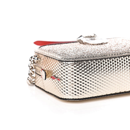 Christian Louboutin Givre Calfskin Glitter Cubiste Mini Rubylou Perle Platine 5 of 12