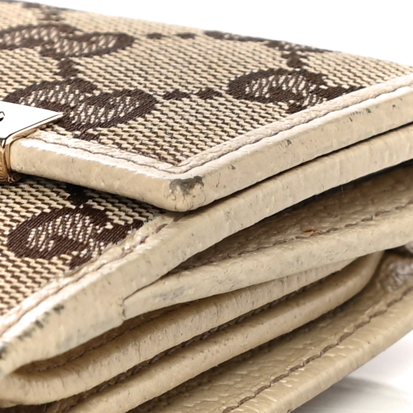 Monogram Metal Bar French Flap Wallet Off White
