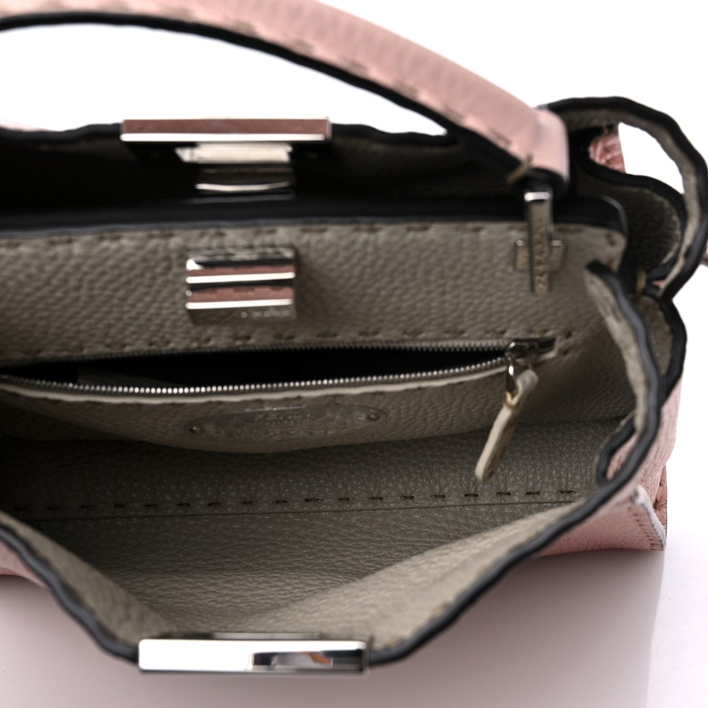 Cuoio Romano Selleria Bi-Color Medium Peekaboo Iconic Essentially Satchel Cipria Latte