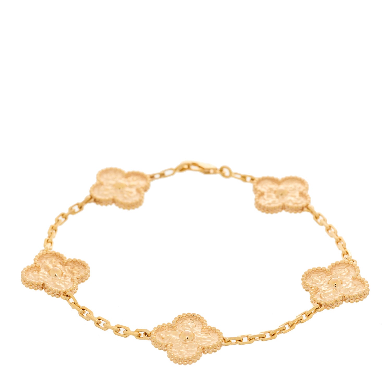 Van Cleef & Arpels 18K Rose Gold 5 Motifs Vintage Alhambra Bracelet 1 of 3