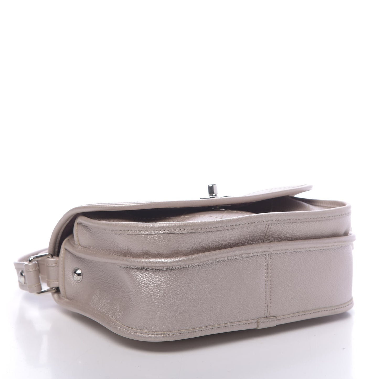 Metallic Calfskin Quilted Jungle Stroll Messenger Bag Gold