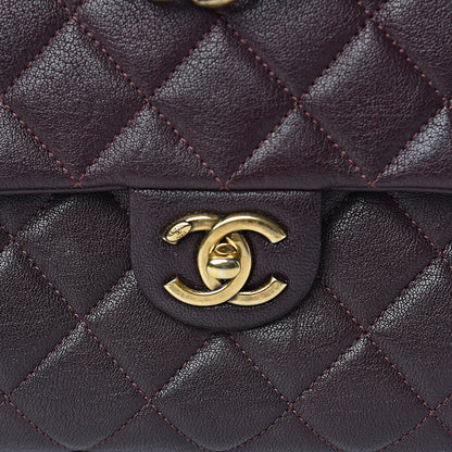 Chanel Shiny Sheepskin Quilted Small Trapezio Flap Dark Burgundy 10 of 11