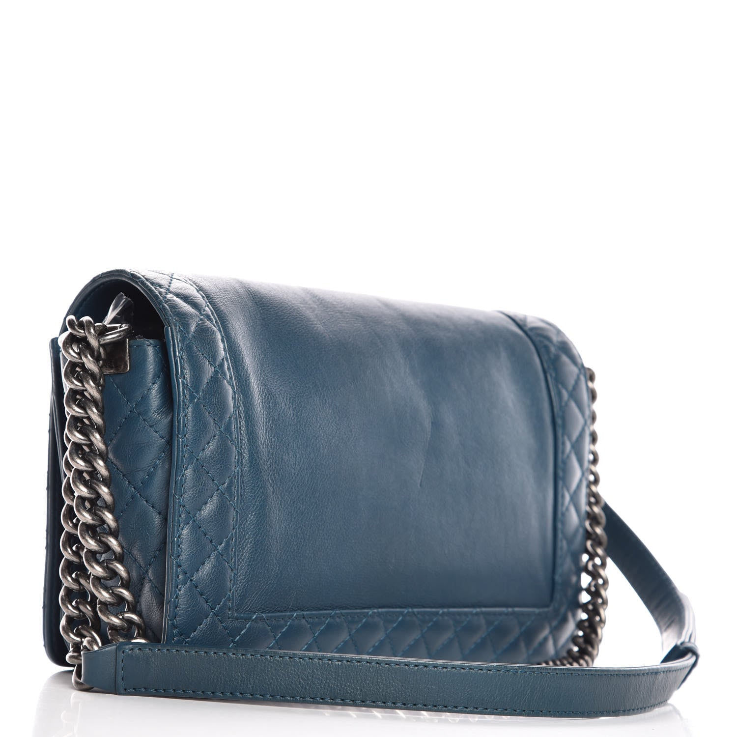 Chanel Calfskin New Medium Boy Reverso Flap Blue 3 of 11
