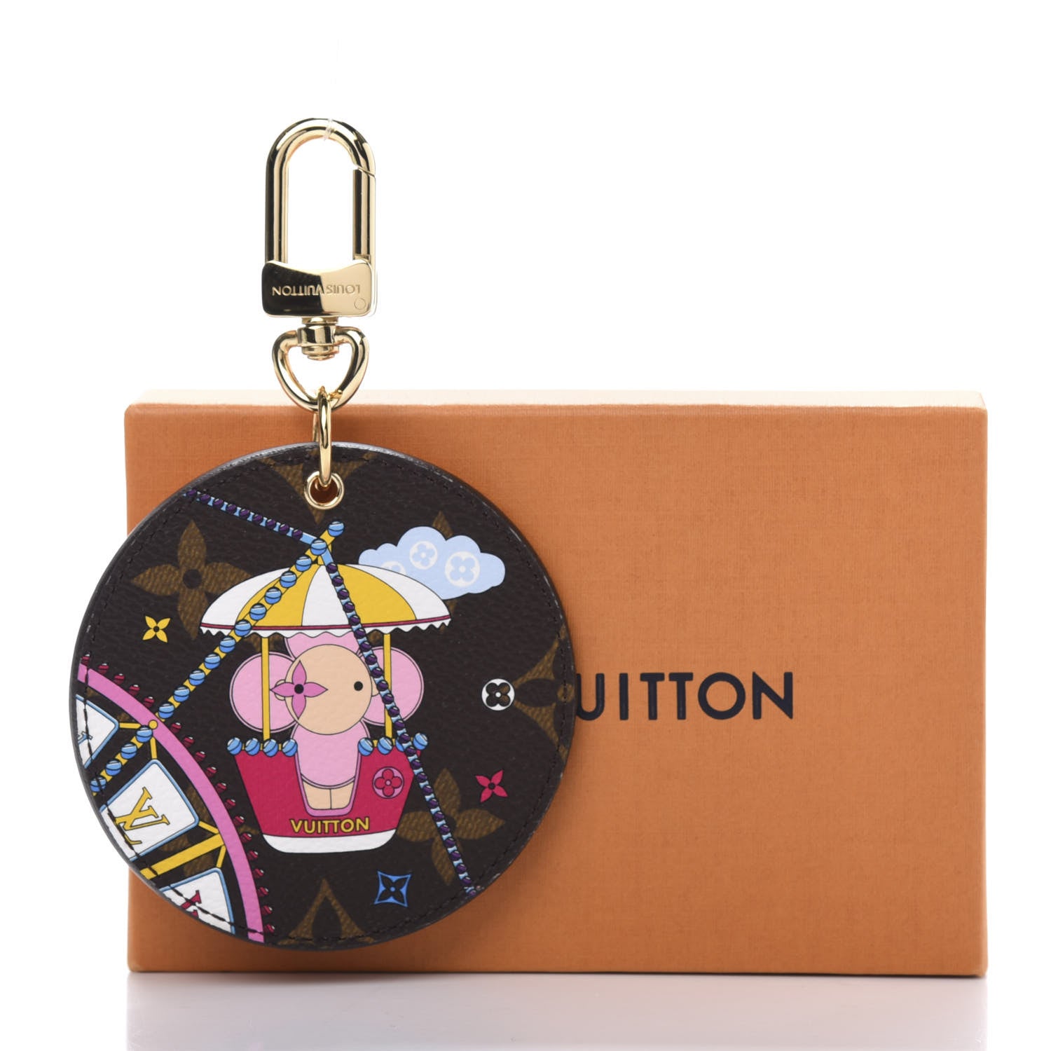 Louis Vuitton Monogram 2020 Christmas Animation Big Wheel Bag Charm Key Ring Rose Ballerine 6 of 6