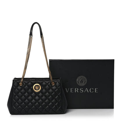 Versace Nappa Quilted Medusa Chain Shoulder Bag Black 11 of 11
