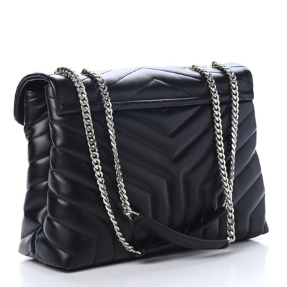 Saint Laurent Calfskin Y Quilted Monogram Medium Loulou Chain Satchel Black 2 of 4