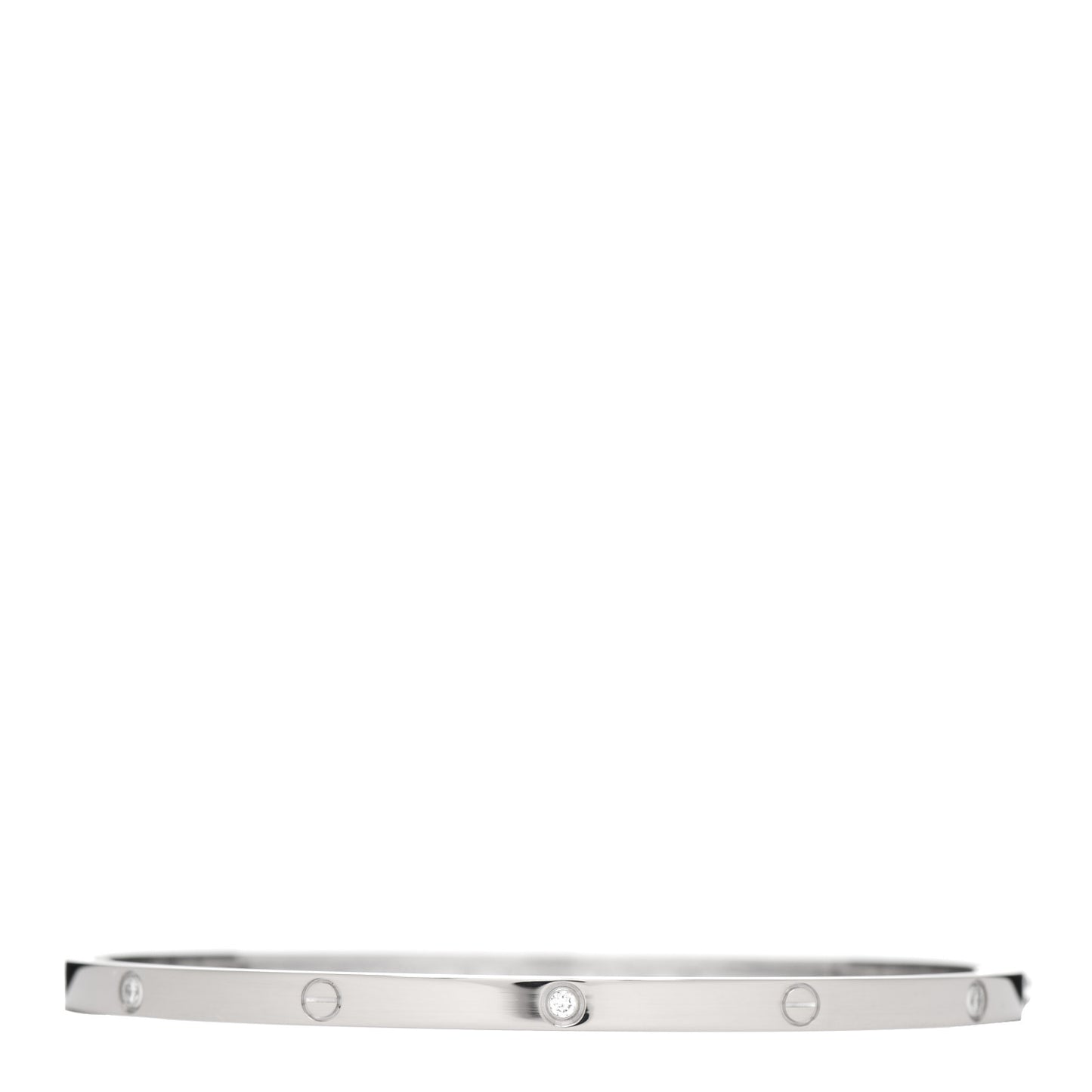 18K White Gold 6 Diamond Small LOVE Bracelet 19