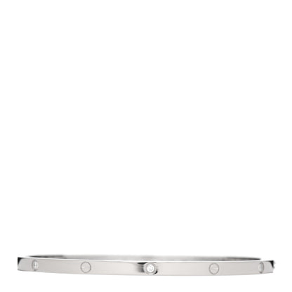 Cartier 18K White Gold 6 Diamond Small LOVE Bracelet 19 1 of 6