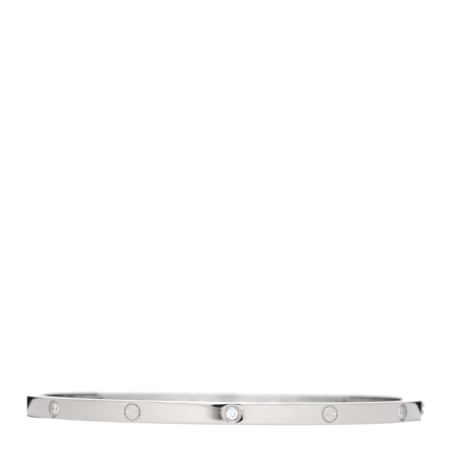 Cartier 18K White Gold 6 Diamond Small LOVE Bracelet 19 1 of 6