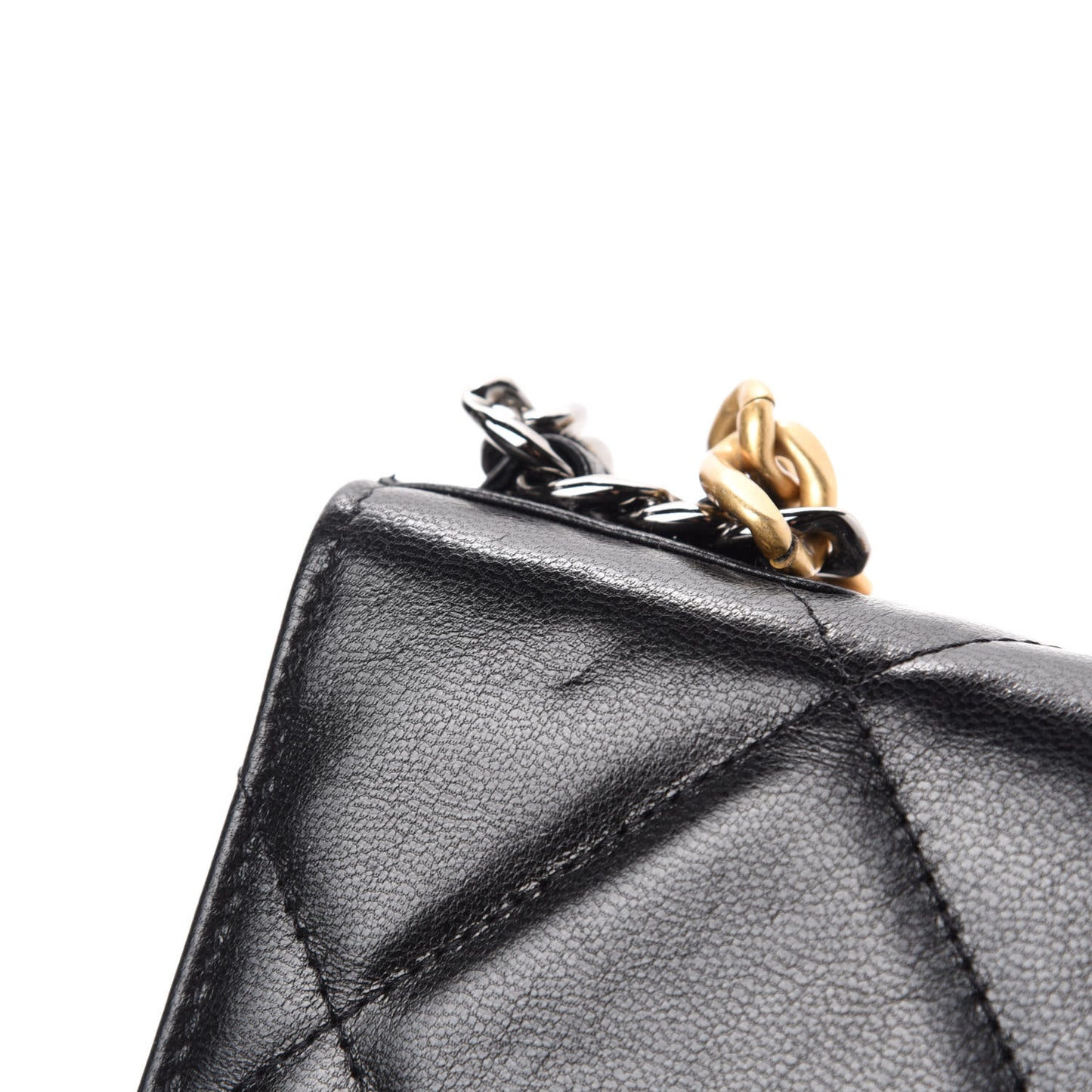 Goatskin Quilted Chanel 19 Wallet On Chain WOC Black