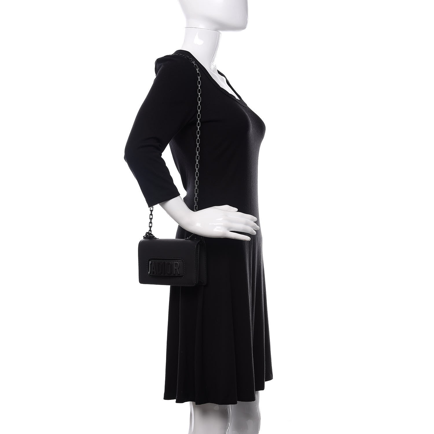 Christian Dior Ultra Matte Calfskin Mini J'Adior Chain Flap Bag Black 2 of 9
