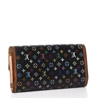 Louis Vuitton Monogram Multicolor Porte Tresor International Wallet Black 2 of 9