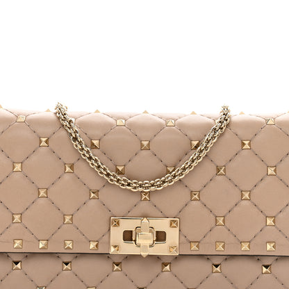 Valentino Garavani Lambskin Rockstud Spike Wallet on Chain Poudre 5 of 12