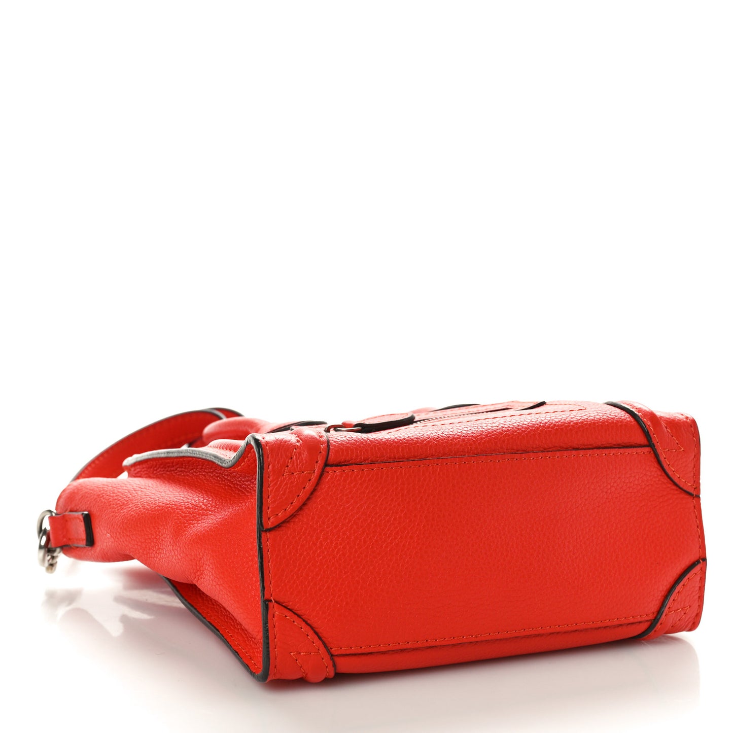 Drummed Calfskin Nano Luggage Vermillion
